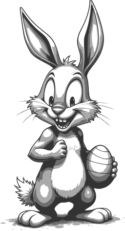 광택 있는 만화 bunny 연출