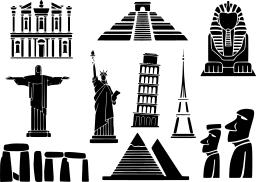 기념물 silhouette 격자