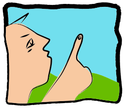 pointing 손가락 단면도 얼굴