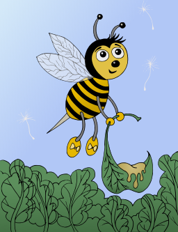 smiling 만화 bee 비행