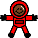 smiling 빨간 snowsuit 그림