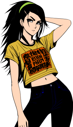 anime girl crop top