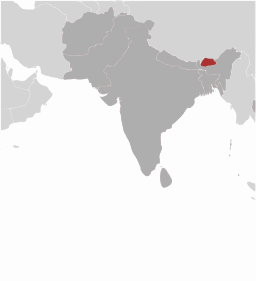 bhutan 에 asia 지도