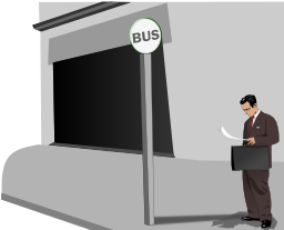 버스 정류장 businessman
