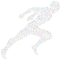 다채로운 달리는 sprinter silhouette