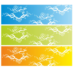 floral scroll 배너 세트