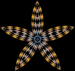 황금 kaleidoscope 꽃 별