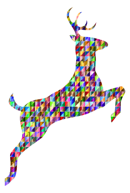 mosaic leaping deer silhouette