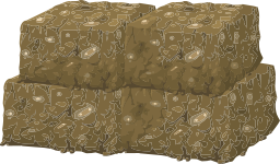 muddy hay bale 스택