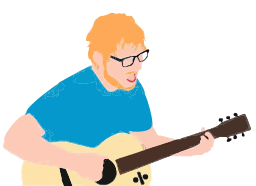 A 사람 Playing an 음향 기타