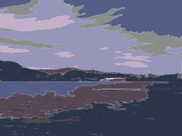 muted 해안 풍경 장면