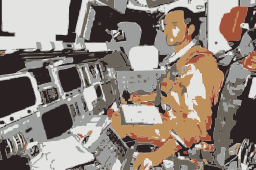 astronomical 계기로 일하는 사람