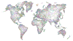pixelated world map