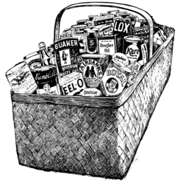 빈티지 병의 바구니