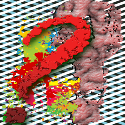 다채로운 splattered 질문 exclamation 표 조합