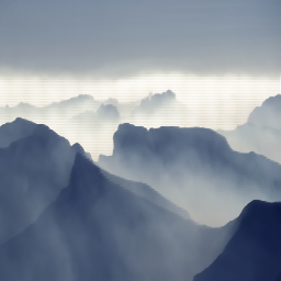 foggy 산 에 거리
