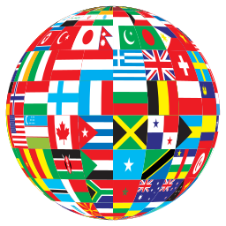 globe of national flags