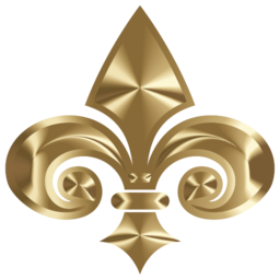 금 금속 fleur de lis 상징