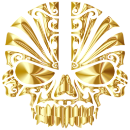 금 금속 tribal skull 투명