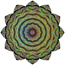 petaled 가장자리를 가진 층을 꿴 fractal mandala