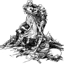 잎자루 에 앉아 있는 사람 의 그림