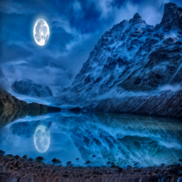moonlit 장면 와 glacier