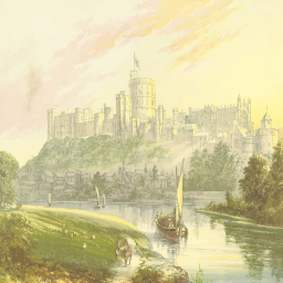 의 그림 의 a castle 와 a 강 에 그만큼 foreground