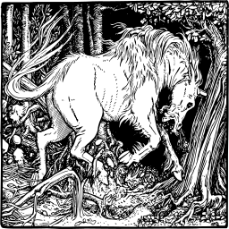 숲 일러스트의 unicorn