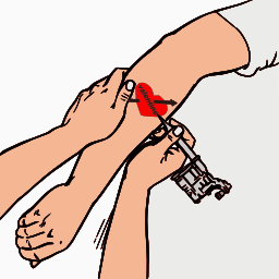 vaccination 주사통 심장 디자인