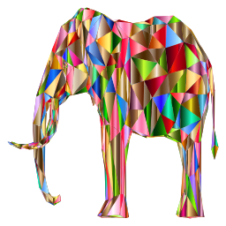 colorful geometric elephant