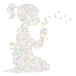 화려한 소녀 blowing bubbles