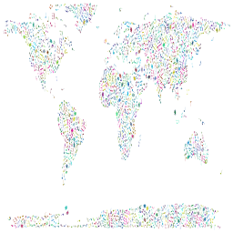 colorful world map outline 3