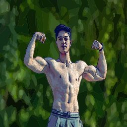 근육 을 굽히고 있는 사람 의 그림