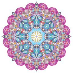 분홍색과 파란 mandala