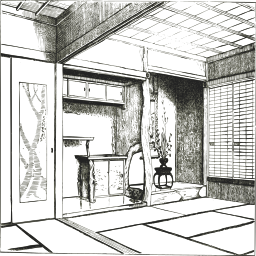 일본의 거실의 그림