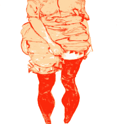 바지를 입은 여자 의 그림