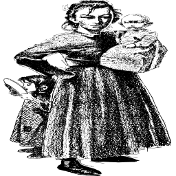 A Drawing Of A Woman Holding A Baby In Her Arms