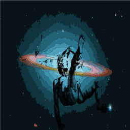 cosmic 장면 와 astronaut