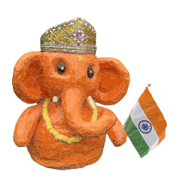 elephant with indian flag