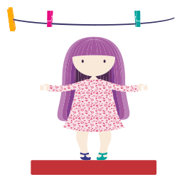 소녀 거는 clothesline