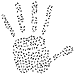 점에 있는 handprint