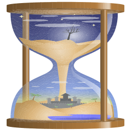 모래 전경을 가진 hoursglass