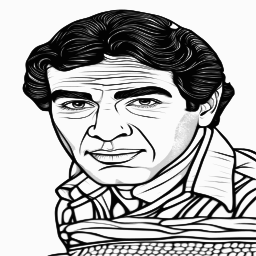 키보드 를 들고 있는 남성의 흑백 그림
