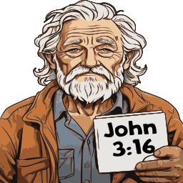 old man holding sign