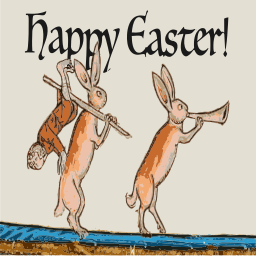 rabbits 에 행복한 부활절