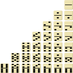 dominoes 삽화의 더미