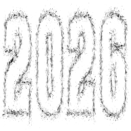 2020 년은 흰색 배경에 연필에서 작성했습니다.