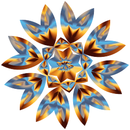 파랑과 금 꽃 mandala