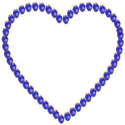 blue berry heart border frame