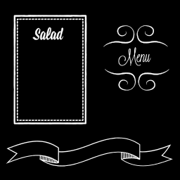 chalkboard 샐러드 메뉴 요소